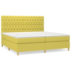 vidaXL Boxspringbett mit Matratze Grün 200x200 cm Stoff