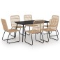 vidaXL 7-tlg. Garten-Essgruppe Poly Rattan und Glas vidaXL 7-tlg. Garten-Essgruppe Poly Rattan und Glas