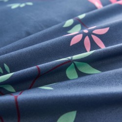 vidaXL Bettwäsche-Set Flamingo Marineblau/Rosa 200x200/80x80 cm