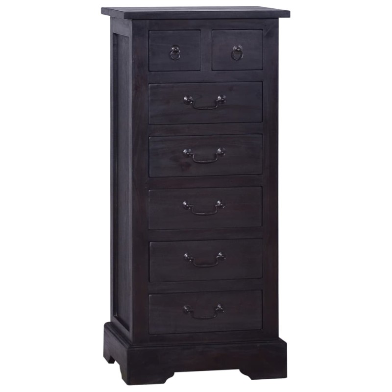 vidaXL Kommode Hellschwarz 45x35x100 cm Massivholz Mahagoni vidaXL Kommode Hellschwarz 45x35x100 cm Massivholz Mahagoni