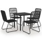 5-tlg. Garten-Essgruppe Poly Rattan und Glas 5-tlg. Garten-Essgruppe Poly Rattan und Glas