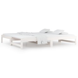 vidaXL Tagesbett Ausziehbar Weiß 2x(80x200) cm Massivholz Kiefer