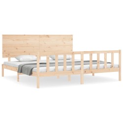 vidaXL Massivholzbett mit Kopfteil
