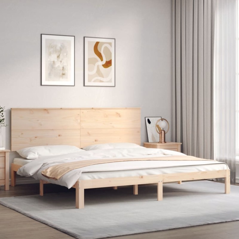 vidaXL Massivholzbett mit Kopfteil vidaXL Massivholzbett mit Kopfteil
