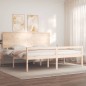 vidaXL Seniorenbett mit Kopfteil Super Kingsize Massivholz vidaXL Seniorenbett mit Kopfteil Super Kingsize Massivholz