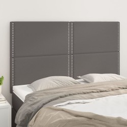 vidaXL Kopfteile 4 Stk. Grau 72x5x78/88 cm Kunstleder