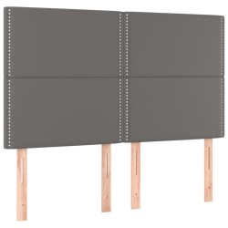 vidaXL Kopfteile 4 Stk. Grau 72x5x78/88 cm Kunstleder