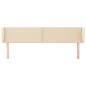vidaXL Kopfteil mit Ohren Creme 163x23x78/88 cm Stoff