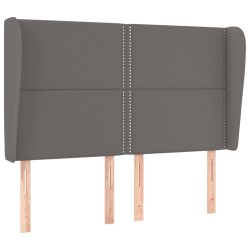 vidaXL Kopfteil mit Ohren Grau 147x23x118/128 cm Kunstleder