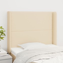 vidaXL Kopfteil mit Ohren Creme 83x16x118/128 cm Stoff
