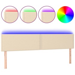 vidaXL LED Kopfteil Creme 160x5x78/88 cm Stoff
