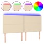 vidaXL LED Kopfteil Creme 160x5x118/128 cm Stoff vidaXL LED Kopfteil Creme 160x5x118/128 cm Stoff