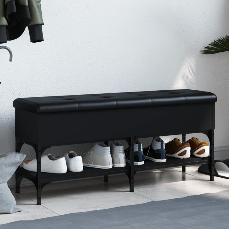vidaXL Schuhbank Schwarz 102x32x45 cm Holzwerkstoff vidaXL Schuhbank Schwarz 102x32x45 cm Holzwerkstoff