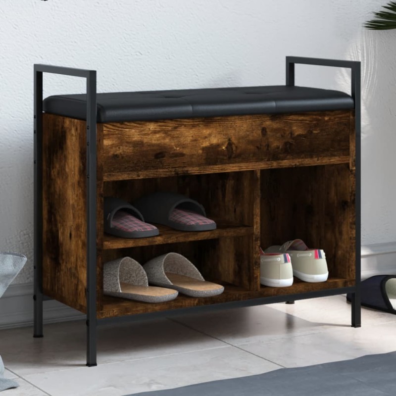 vidaXL Schuhbank Räuchereiche 65,5x32x57,5 cm Holzwerkstoff vidaXL Schuhbank Räuchereiche 65,5x32x57,5 cm Holzwerkstoff