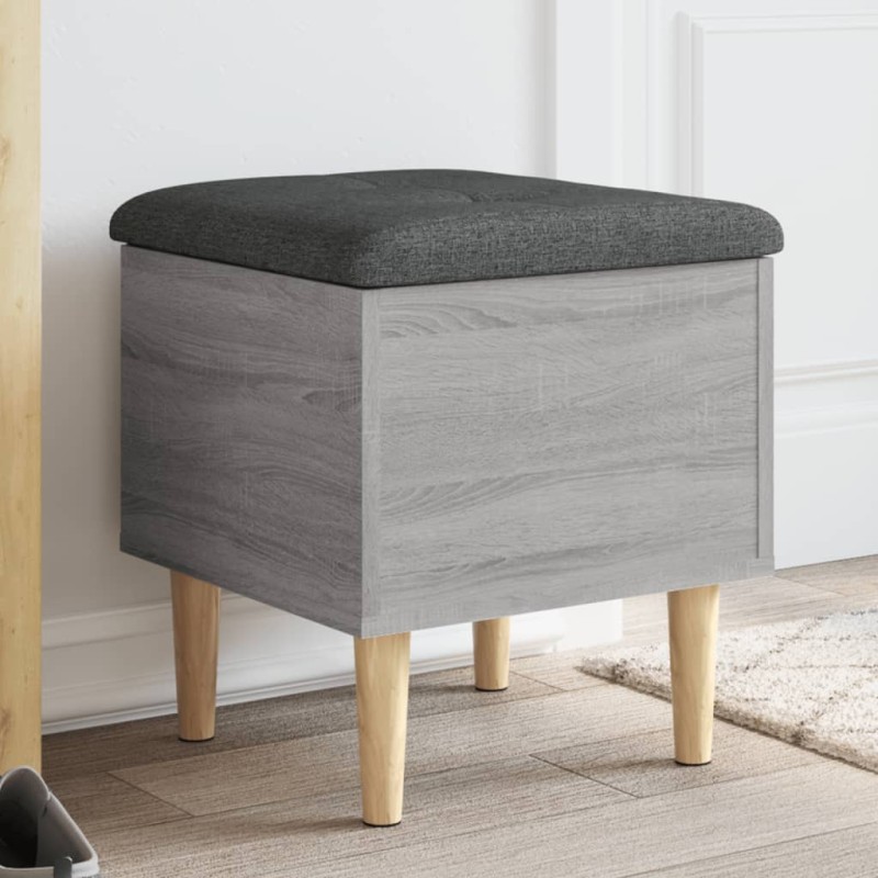 vidaXL Sitzbank mit Stauraum Grau Sonoma 42x42x46 cm Holzwerkstoff vidaXL Sitzbank mit Stauraum Grau Sonoma 42x42x46 cm Holzwerkstoff