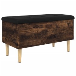 vidaXL Sitzbank mit Stauraum Räuchereiche 82x42x46 cm Holzwerkstoff