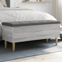 vidaXL Sitzbank mit Stauraum Grau Sonoma 102x42x46 cm Holzwerkstoff
