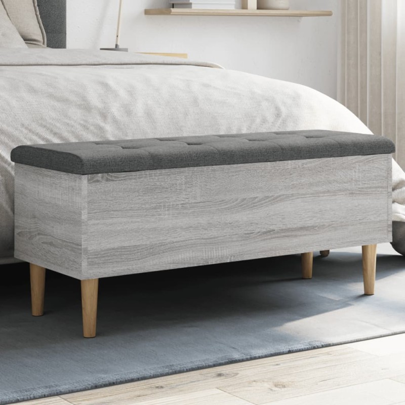 vidaXL Sitzbank mit Stauraum Grau Sonoma 102x42x46 cm Holzwerkstoff vidaXL Sitzbank mit Stauraum Grau Sonoma 102x42x46 cm Holzwerkstoff