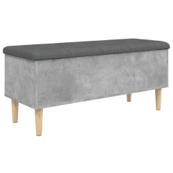 vidaXL Sitzbank mit Stauraum Betongrau 102x42x46 cm Holzwerkstoff