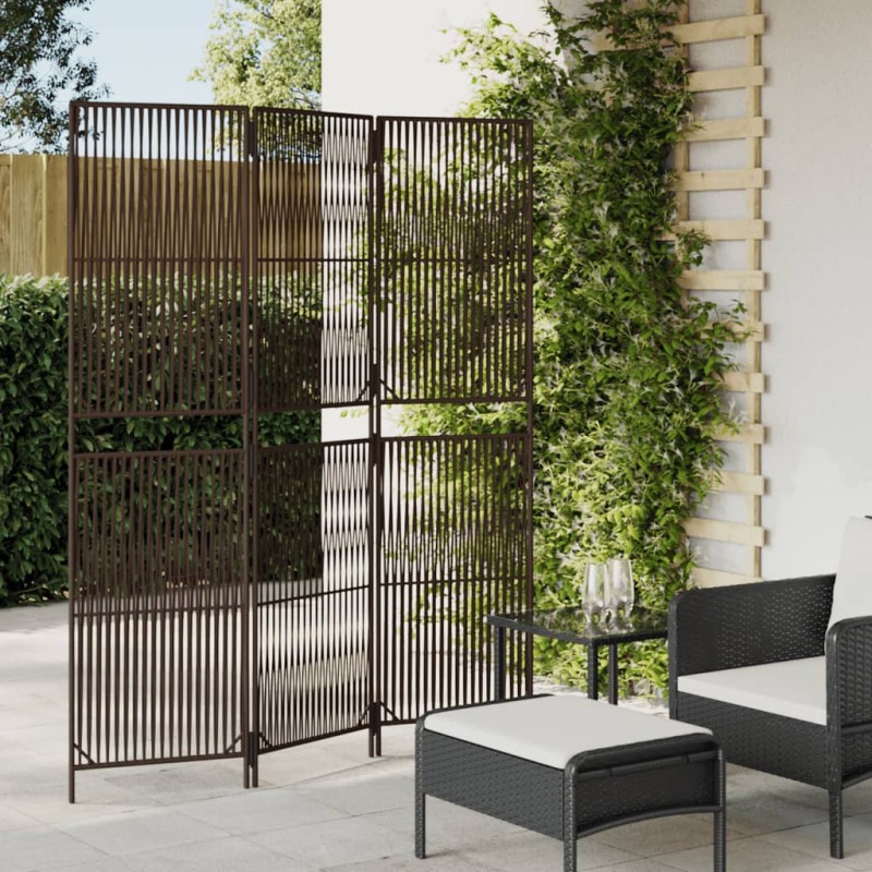 vidaXL Paravent 3-tlg. Braun Poly Rattan vidaXL Paravent 3-tlg. Braun Poly Rattan