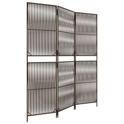 vidaXL Paravent 3-tlg. Braun Poly Rattan