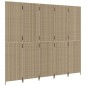vidaXL Paravent 5-tlg. Beige Poly Rattan vidaXL Paravent 5-tlg. Beige Poly Rattan