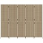 vidaXL Paravent 5-tlg. Beige Poly Rattan vidaXL Paravent 5-tlg. Beige Poly Rattan