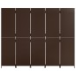 vidaXL Paravent 5-tlg. Braun Poly Rattan vidaXL Paravent 5-tlg. Braun Poly Rattan
