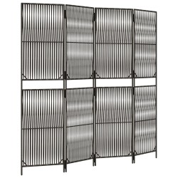 vidaXL Paravent 4-tlg. Grau Poly Rattan