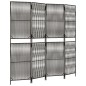 vidaXL Paravent 4-tlg. Grau Poly Rattan vidaXL Paravent 4-tlg. Grau Poly Rattan