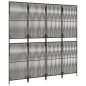 vidaXL Paravent 4-tlg. Grau Poly Rattan vidaXL Paravent 4-tlg. Grau Poly Rattan