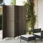 vidaXL Paravent 4-tlg. Grau Poly Rattan vidaXL Paravent 4-tlg. Grau Poly Rattan
