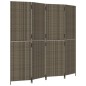 vidaXL Paravent 4-tlg. Grau Poly Rattan vidaXL Paravent 4-tlg. Grau Poly Rattan