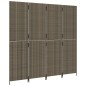 vidaXL Paravent 4-tlg. Grau Poly Rattan vidaXL Paravent 4-tlg. Grau Poly Rattan