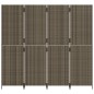 vidaXL Paravent 4-tlg. Grau Poly Rattan vidaXL Paravent 4-tlg. Grau Poly Rattan