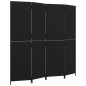 vidaXL Paravent 4-tlg. Schwarz Poly Rattan vidaXL Paravent 4-tlg. Schwarz Poly Rattan