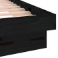 vidaXL Massivholzbett mit LEDs Schwarz 180x200 cm vidaXL Massivholzbett mit LEDs Schwarz 180x200 cm