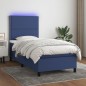 vidaXL Boxspringbett mit Matratze & LED Blau 80x200 cm Stoff vidaXL Boxspringbett mit Matratze & LED Blau 80x200 cm Stoff