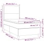 vidaXL Boxspringbett mit Matratze & LED Blau 80x200 cm Stoff vidaXL Boxspringbett mit Matratze & LED Blau 80x200 cm Stoff