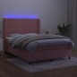 vidaXL Boxspringbett mit Matratze & LED Rosa 140x200 cm Samt vidaXL Boxspringbett mit Matratze & LED Rosa 140x200 cm Samt
