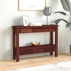 vidaXL Konsolentisch mit Schubladen Braun 110x30x75 cm Mahagoniholz