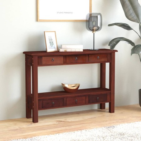 vidaXL Konsolentisch mit Schubladen Braun 110x30x75 cm Mahagoniholz