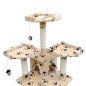 vidaXL Kratzbaum 170 cm mit 2 Höhlen Beige mit Pfotenabdrücken vidaXL Kratzbaum 170 cm mit 2 Höhlen Beige mit Pfotenabdrücken