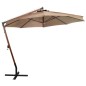 vidaXL Ampelschirm mit Mast Taupe 3,5x2,9 m Massivholz Tanne vidaXL Ampelschirm mit Mast Taupe 3,5x2,9 m Massivholz Tanne