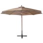 vidaXL Ampelschirm mit Mast Taupe 3,5x2,9 m Massivholz Tanne vidaXL Ampelschirm mit Mast Taupe 3,5x2,9 m Massivholz Tanne