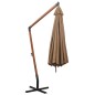 vidaXL Ampelschirm mit Mast Taupe 3,5x2,9 m Massivholz Tanne vidaXL Ampelschirm mit Mast Taupe 3,5x2,9 m Massivholz Tanne