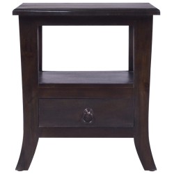 vidaXL Nachttisch Hellschwarz 40x40x45 cm Massivholz Mahagoni