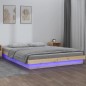 vidaXL Massivholzbett mit LED-Beleuchtung 140x200 cm vidaXL Massivholzbett mit LED-Beleuchtung 140x200 cm