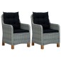 3-tlg. Garten-Lounge-Set mit Auflagen Poly Rattan Hellgrau 3-tlg. Garten-Lounge-Set mit Auflagen Poly Rattan Hellgrau