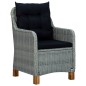 3-tlg. Garten-Lounge-Set mit Auflagen Poly Rattan Hellgrau 3-tlg. Garten-Lounge-Set mit Auflagen Poly Rattan Hellgrau